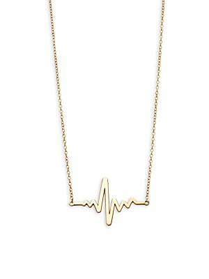 Saks Fifth Avenue 14k Yellow Gold Heartbeat Pendant Necklace