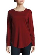 Saks Fifth Avenue Red Shirttail Hem Cotton Top