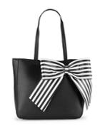 Karl Lagerfeld Paris Fara Stripe Bow Tote Bag