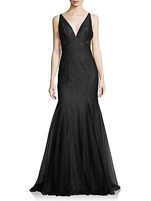 Theia Textured Mermaid Gown