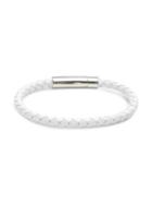 Thompson Of London Stainless Steel & Leather Braided Bracelet