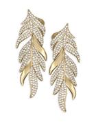 Adriana Orsini Pav&eacute; Leaf Post Earrings