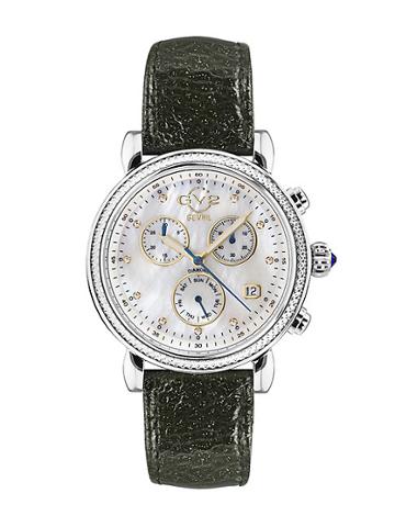 Gv2 Marsala Sparkle Mother-of-pearl Leather Strap Watch