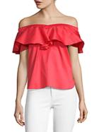 Saks Fifth Avenue Off-the-shoulder Ruffle Top