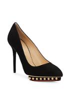 Charlotte Olympia Debbie Studded Suede Pumps