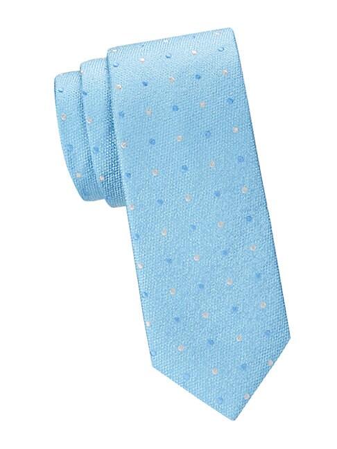 Saks Fifth Avenue Made In Italy Dotted Silk Slim Tie