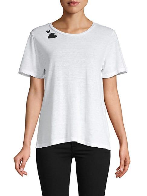 Monrow Embroidered Cotton Blend Tee