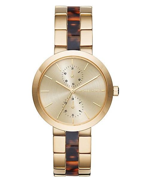 Michael Kors Garner Goldtone Stainless Steel Multi-function Bracelet Watch