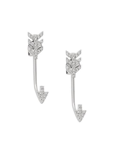 Saks Fifth Avenue 14k White Gold & Diamond Arrow Drop Earrings