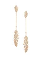 Eye Candy La The Luxe Feather 18k Goldplated & Crystal Drop Earrings