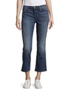 J Brand Whiskered Five-pocket Cropped-cuff Jeans