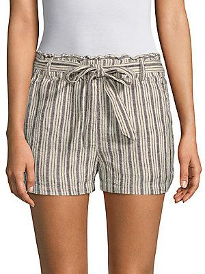 Sanctuary Striped Linen-blend Shorts