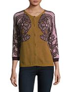 Max Mara Floral Knit Buttoned Sweater