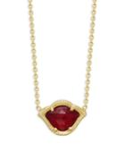 Amrapali Kamalini Red Ruby 18k Yellow Gold Lotus Necklace