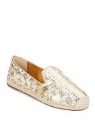 Vince Camuto Signature Caldwell Metallic Leather Espadrille Smoking Slippers