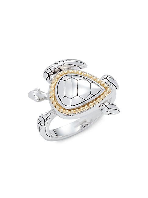 Effy 18k Yellow Gold & Sterling Silver Turtle Ring