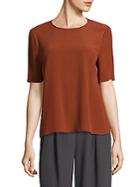 Eileen Fisher Crepe Relaxed-fit Tee