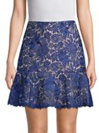Alice + Olivia Delma Fit-&-flare Lace Skirt