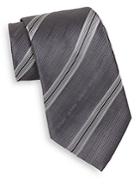 Armani Collezioni Striped Logo Silk Tie