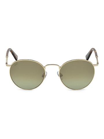 Web Eyewear 51mm Gold & Green Round Sunglasses