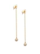 Casa Reale Disc On Chain Diamond And 14k Yellow Gold Ear Duster Earrings