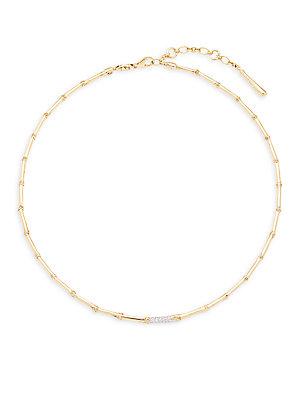 John Hardy Diamond & 18k Yellow Gold Bamboo Necklace