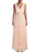 Laundry By Shelli Segal Textured Floral Gown