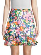Saloni Cece Ruffled Floral Skirt