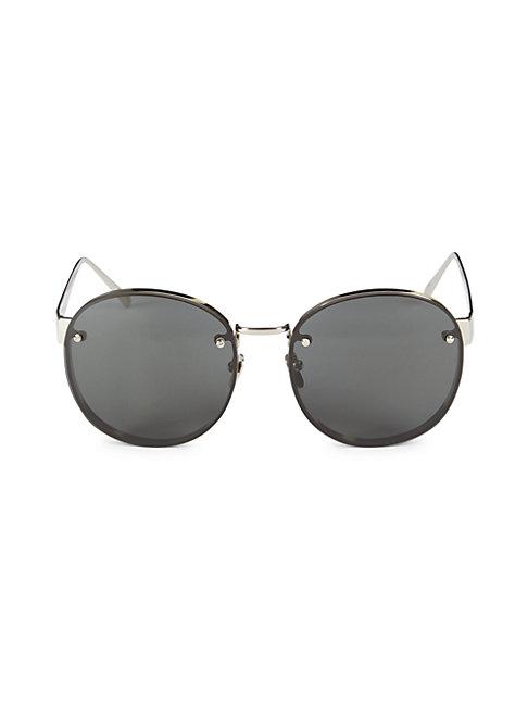Linda Farrow 56mm Round Novelty Sunglasses