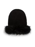 Max Mara Rib-knitted Fox Fur Cashmere Hat