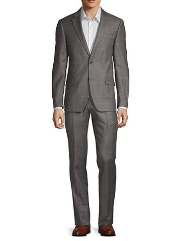 Tommy Hilfiger Slim-fit Windowpane Check Wool Suit