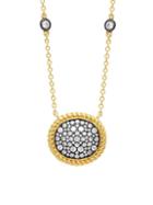 Freida Rothman Gilded Cable Sterling Silver & Pav&eacute; Crystal Pendant Necklace