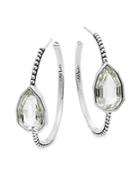 Stephen Dweck Valparaisco Crystal Quartz & Sterling Silver Hoop Earrings/1.25