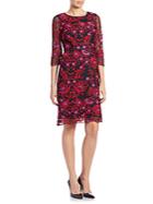 Adrianna Papell Embroidered Floral Dress