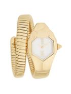 Just Cavalli Goldtone Stainless Steel Snake Wrap Cuff Watch