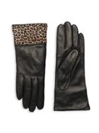 Portolano Calf Hair-trim Leather Gloves