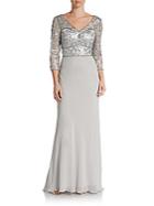 Sue Wong Sequined Bodice Gown