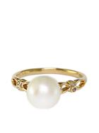Effy 14kt. Yellow Gold Freshwater Pearl Ring With Diamonds