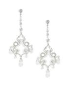 Azaara Swarovski Crystal & White Quartz Drop Earrings