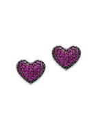 Effy 2-piece Ruby Heart Stud Earrings