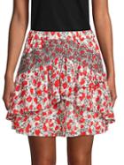 Iro Printed Ruffled Mini Skirt