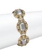 Heidi Daus High Jewelry Swarovski Crystal Link Bracelet/goldtone