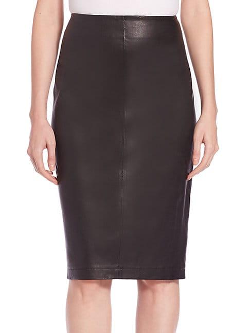 Saks Fifth Avenue Collection Leather Pencil Skirt