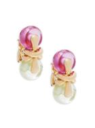 Estate Fine Jewelry Oakgem Crystal Drop Clip-on Earrings