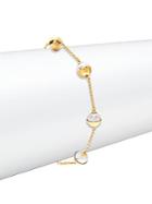 Majorica 7mm White Pearl & 18k Gold-plated Bracelet