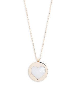 Sphera Milano Heart Coin Mother-of-pearl & 14k Yellow Gold Pendant Necklace