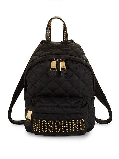 Moschino Couture Studded Logo Quilted Backpack