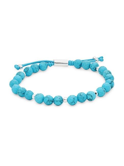 Gorjana Silvertone & Turquoise Slider Bracelet