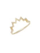 Ef Collection Diamond And 14k Yellow Gold Zigzag Ring