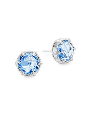 Judith Ripka Blue Quartz Stud Earrings